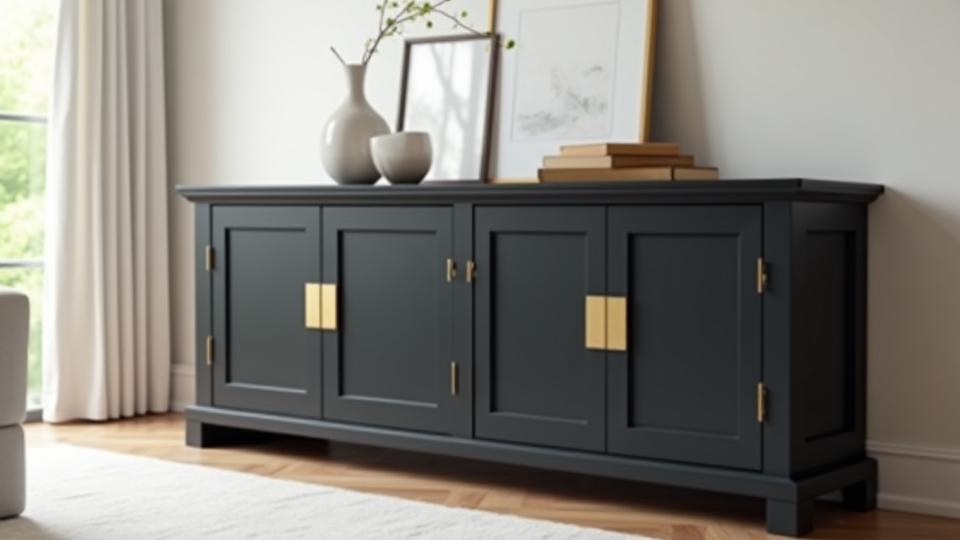 Professionally made over wooden buffet, sleek and modern