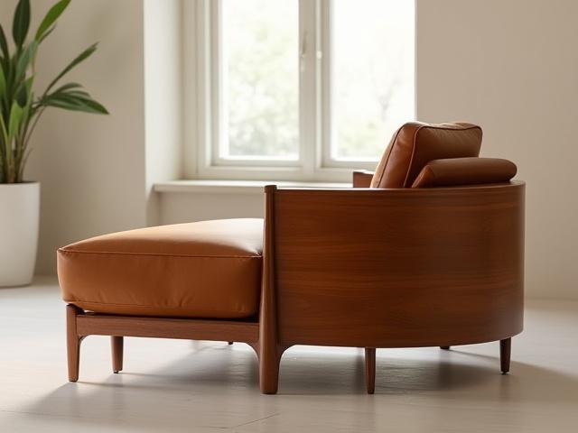 Sleek, polished mid-century modern credenza in a minimalist room