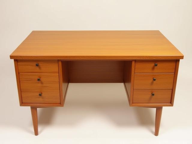 After restoration: Paul McCobb Planner Group desk, meticulously restored